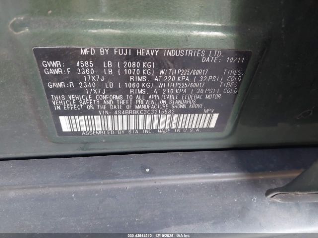 Subaru Outback 2.5i Limited Image 11