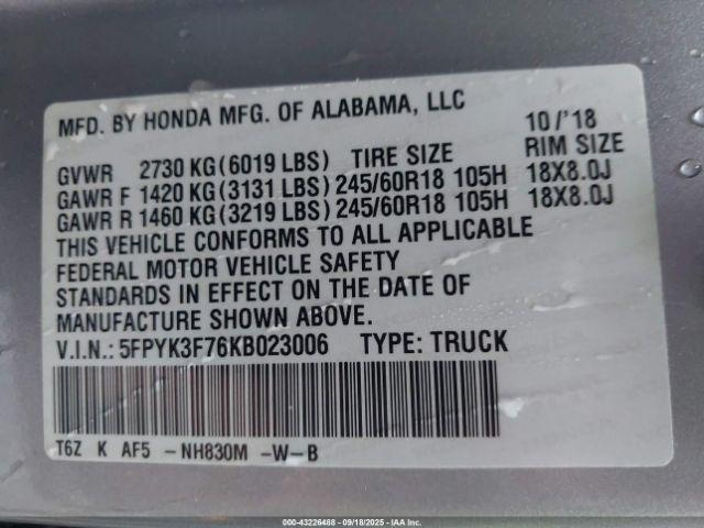 Honda Ridgeline Rtl-e Image 6