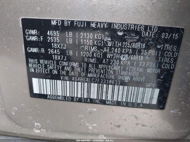 Subaru Outback 2.5i Limited Image 14