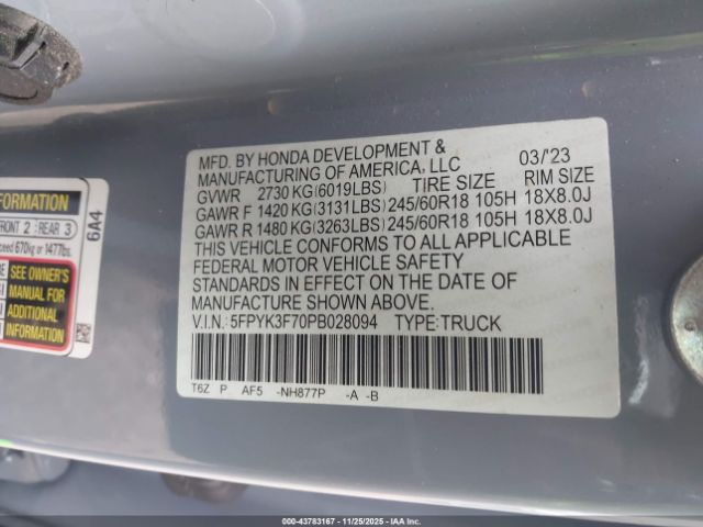 Honda Ridgeline Rtl-e Image 15