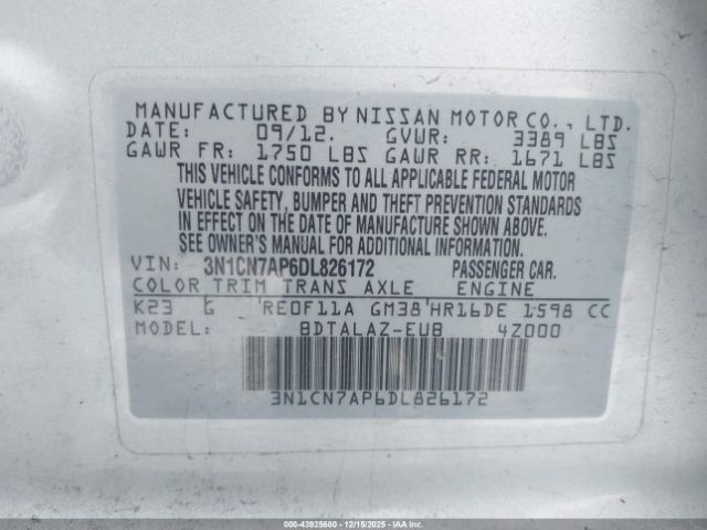 Nissan Versa 1.6 S+ Image 6