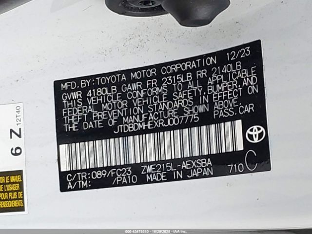 Toyota Corolla Hybrid Se Image 8